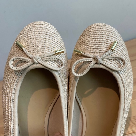 Talbots The Olympia Woven Raffia Bow Ballet Flats 8 - Picture 3 of 9